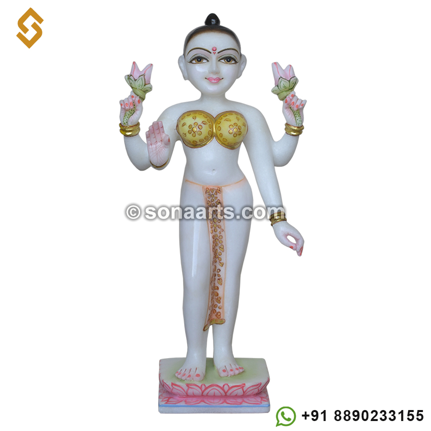 Iskcon Marble Goddess Laxmi Statue